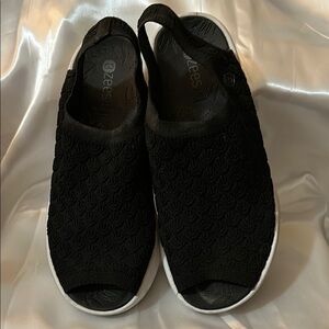 Bzees Black Mules Sleek Slip-On Comfort